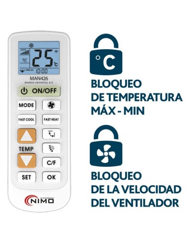 MANDO UNIVERSAL AIRE ACONDICIONADO NIMO