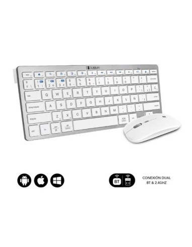 TECLADO   RATON BLUETOOTH SUBKBC SUBBLIM BLANCO